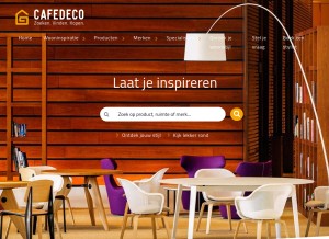How cafedeco.nl looks like on a tablet such as an iPad.