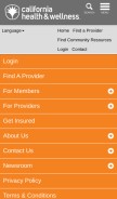 How cahealthwellness.com looks like on a mobile device such as an iPhone.