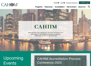 How cahiim.org looks like on a tablet such as an iPad.