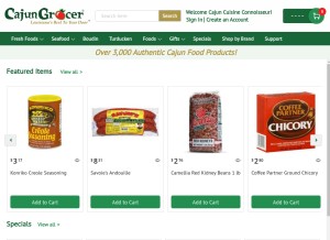 How cajungrocer.com looks like on a tablet such as an iPad.