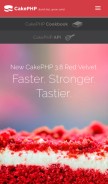 How cakephp.org looks like on a mobile device such as an iPhone.