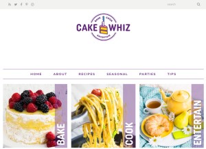 How cakewhiz.com looks like on a tablet such as an iPad.