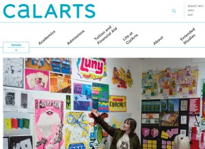 How calarts.edu looks like on a tablet such as an iPad.