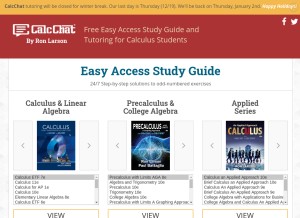 How calcchat.com looks like on a tablet such as an iPad.