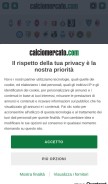 How calciomercato.com looks like on a mobile device such as an iPhone.