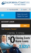How calcoastcu.org looks like on a mobile device such as an iPhone.