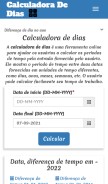 How calculadoradedias.pt looks like on a mobile device such as an iPhone.