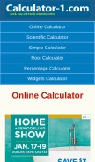 How calculator-1.com looks like on a mobile device such as an iPhone.