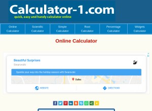 How calculator-1.com looks like on a tablet such as an iPad.