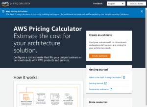 How calculator.aws looks like on a tablet such as an iPad.