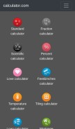 How calculator.com looks like on a mobile device such as an iPhone.