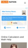 How calcunation.com looks like on a mobile device such as an iPhone.