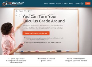 How calcworkshop.com looks like on a tablet such as an iPad.