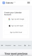 How calendar.com looks like on a mobile device such as an iPhone.