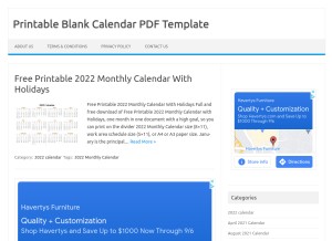 How calendarness.com looks like on a tablet such as an iPad.