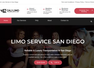How cali-limotransportation.com looks like on a tablet such as an iPad.