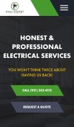 How calicoastelectric.com looks like on a mobile device such as an iPhone.