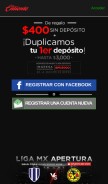 How caliente.mx looks like on a mobile device such as an iPhone.