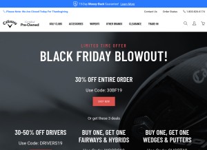 How callawaygolfpreowned.com looks like on a tablet such as an iPad.