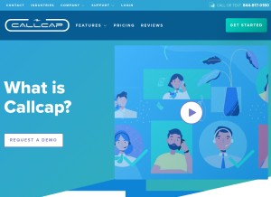 How callcap.com looks like on a tablet such as an iPad.