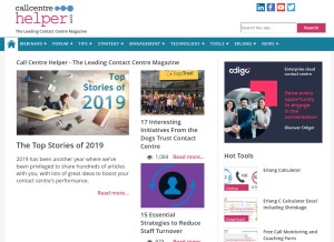 How callcentrehelper.com looks like on a tablet such as an iPad.