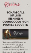 How callgirlrishikesh.in looks like on a mobile device such as an iPhone.