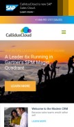 How calliduscloud.com looks like on a mobile device such as an iPhone.