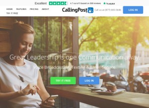 How callingpost.com looks like on a tablet such as an iPad.