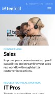 How callinize.com looks like on a mobile device such as an iPhone.