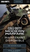 How callofduty.com looks like on a mobile device such as an iPhone.