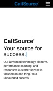 How callsource.com looks like on a mobile device such as an iPhone.
