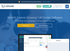 How calltools.com looks like on a tablet such as an iPad.
