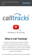 How calltracks.com looks like on a mobile device such as an iPhone.