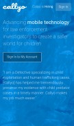 How callyo.com looks like on a mobile device such as an iPhone.