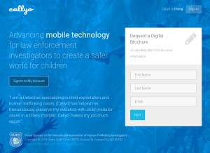 How callyo.com looks like on a tablet such as an iPad.
