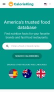 How calorieking.com looks like on a mobile device such as an iPhone.