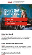 How calu.edu looks like on a mobile device such as an iPhone.