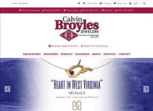 How calvinbroyles.com looks like on a tablet such as an iPad.