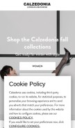 How calzedonia.com looks like on a mobile device such as an iPhone.