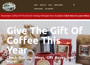 How camanoislandcoffee.com looks like on a tablet such as an iPad.