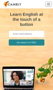 How cambly.com looks like on a mobile device such as an iPhone.