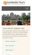How cambodiatours.com looks like on a mobile device such as an iPhone.