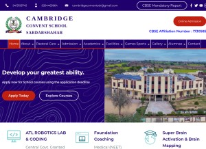 How cambridgeschoolsrdr.in looks like on a tablet such as an iPad.