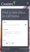 How camdenliving.com looks like on a mobile device such as an iPhone.
