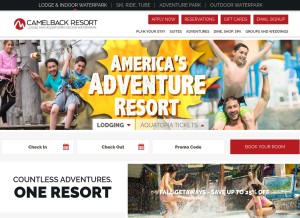 How camelbackresort.com looks like on a tablet such as an iPad.
