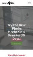 How camerabits.com looks like on a mobile device such as an iPhone.