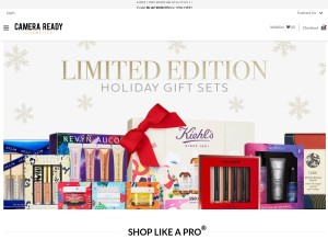 How camerareadycosmetics.com looks like on a tablet such as an iPad.
