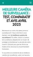 How cameras-surveillance.fr looks like on a mobile device such as an iPhone.