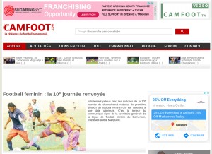 How camfoot.com looks like on a tablet such as an iPad.