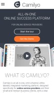 How camilyo.co looks like on a mobile device such as an iPhone.